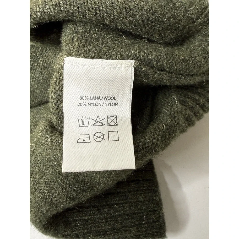 IMPURE Sweater Men's Size Large Olive‎ Green Wool Blend Preppy Hipster Workwear
